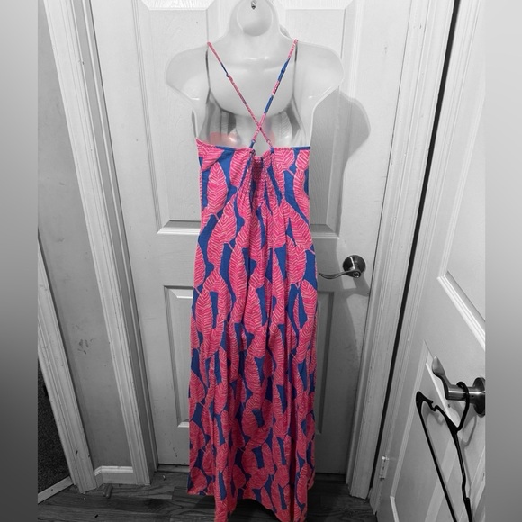 Vineyard Vines Palm Leaf Maxi Dress Size 4 - Picture 2 of 5